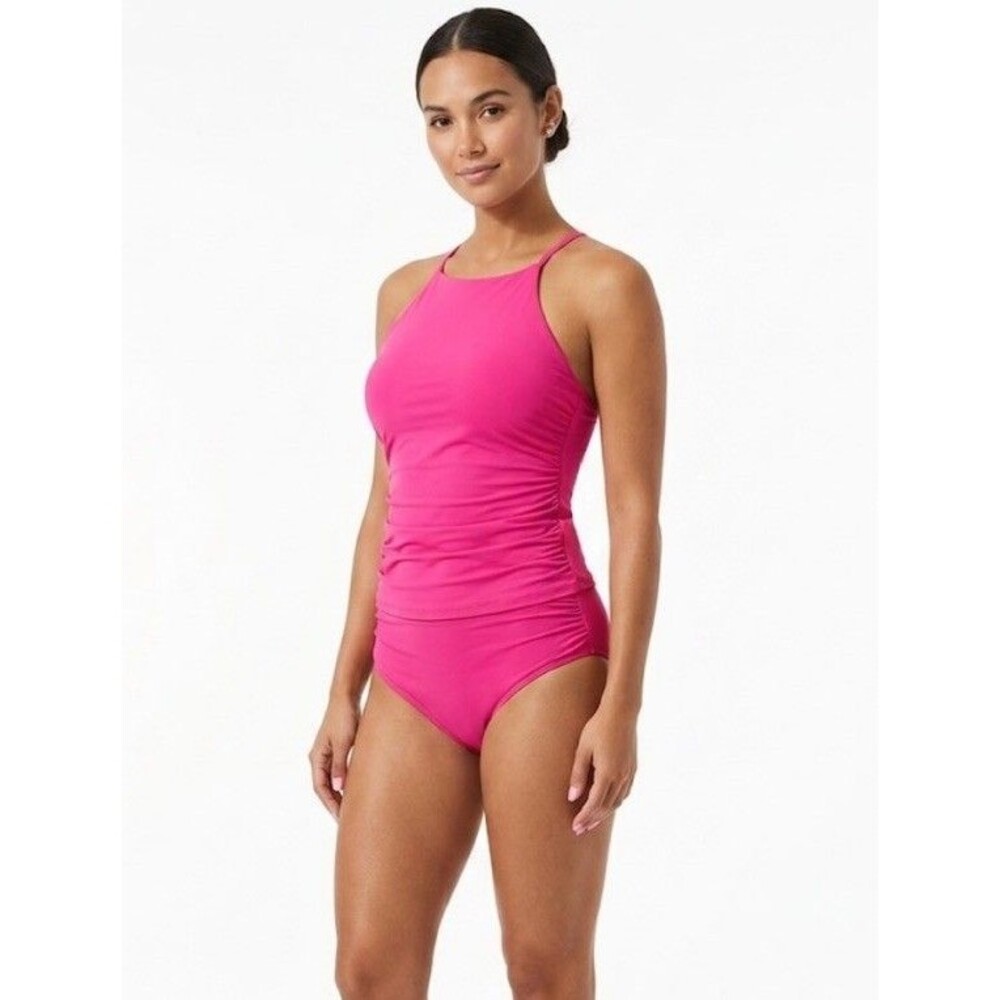 Anne Cole Pink Glow Women's Convertible High Waisted Set Size XL NWT $130